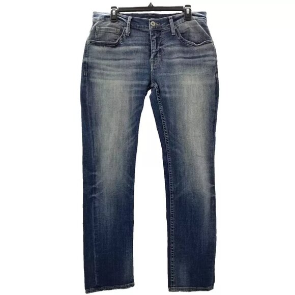 BKE Jeans Mens 32X32 Blue Mason Taper Buckle Washed Out Faded Denim Heavy Stitch - Picture 1 of 10